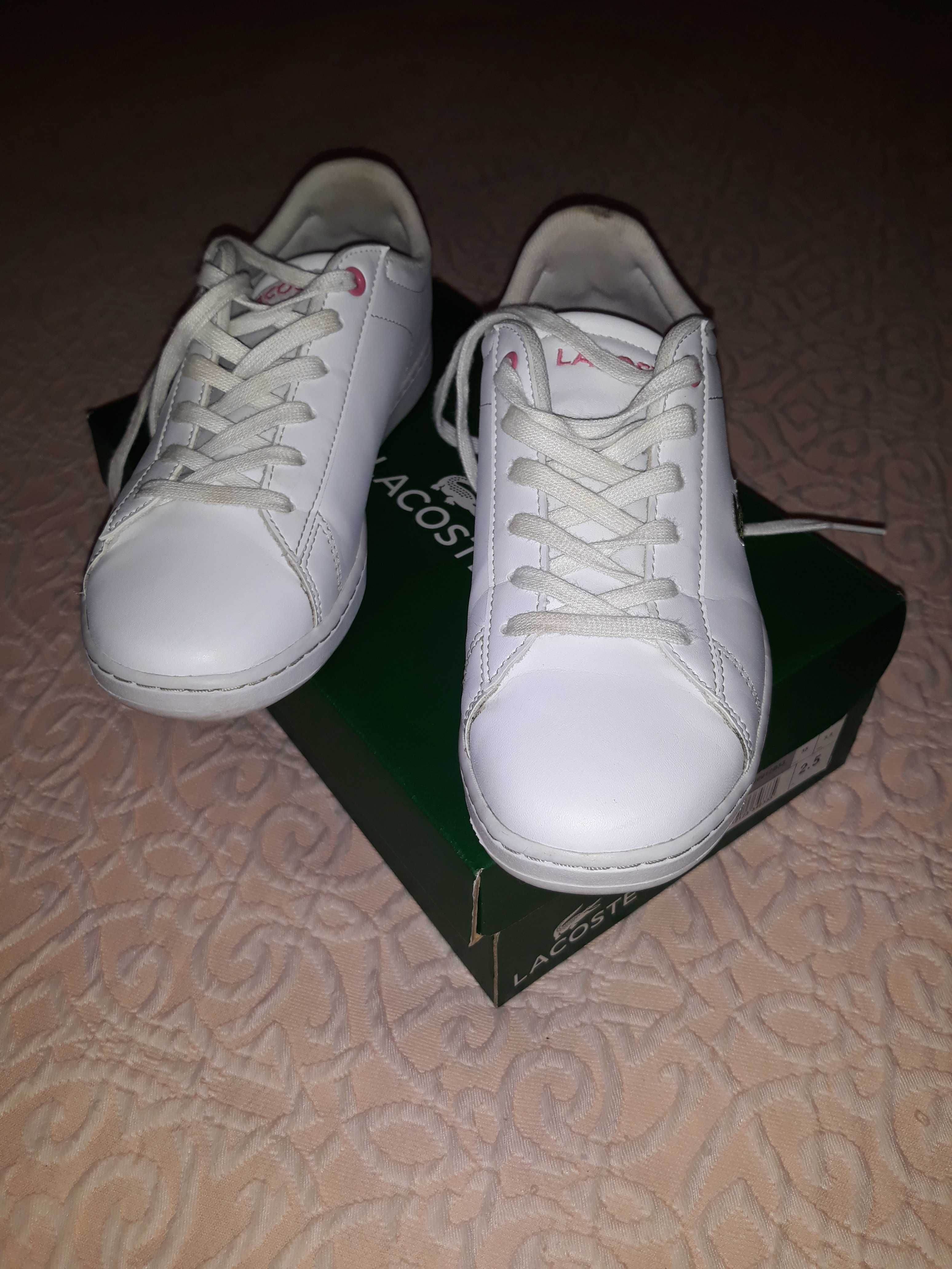 Tenis Lacoste Branco e Rosa 35,5