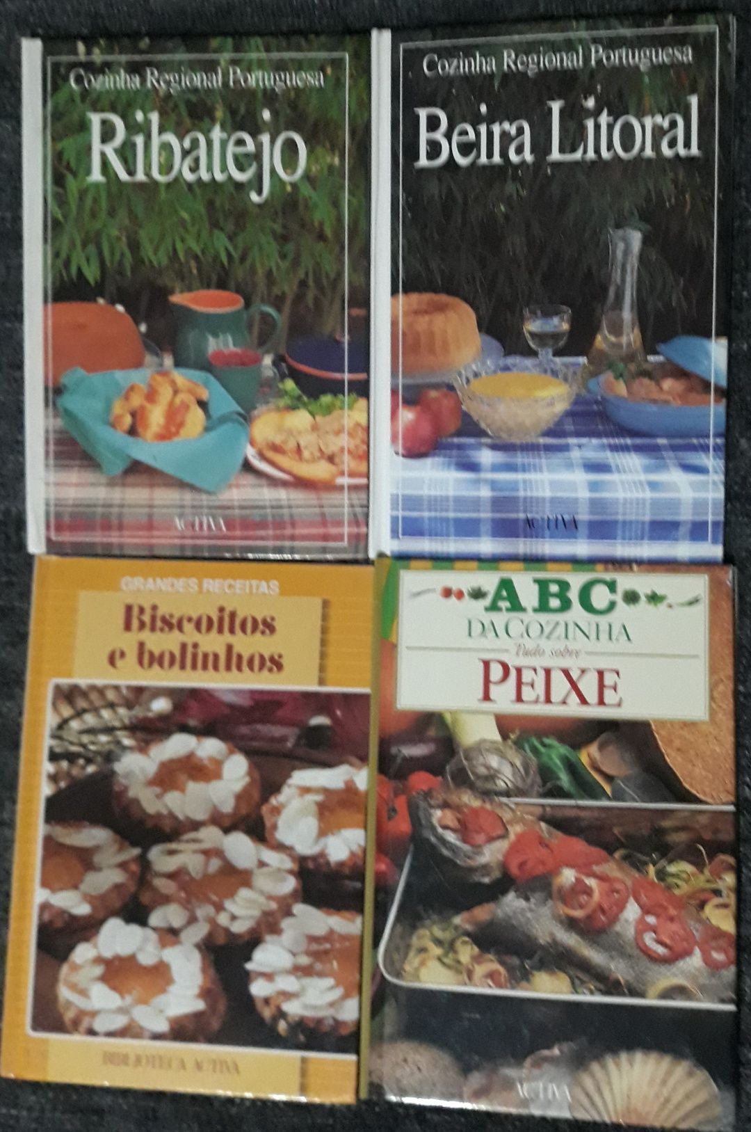 Coleção de livros de receitas de culinária.