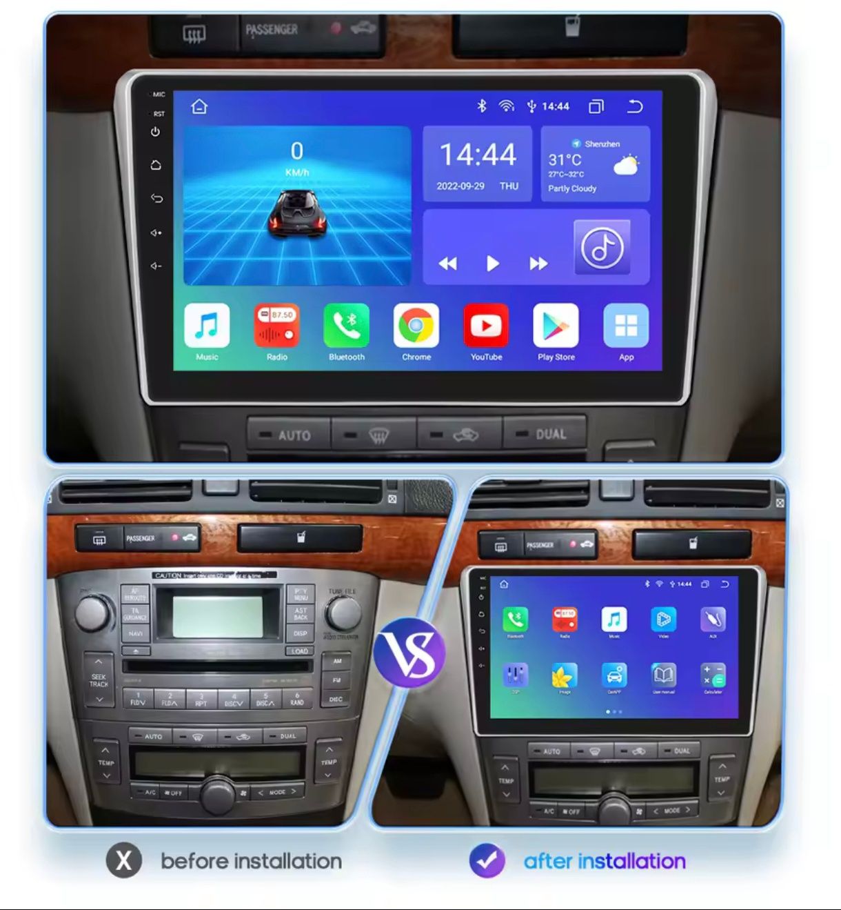 Radio Nawigacja Android 13 Toyota Avensis T25