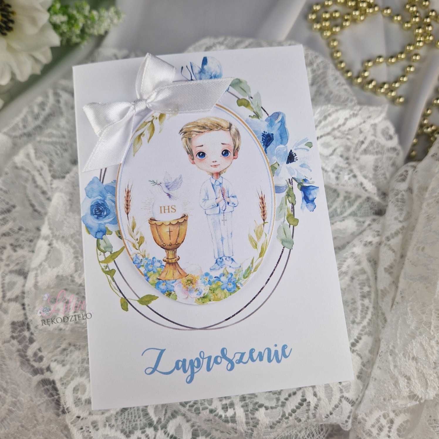 zaproszenia na Pierwszą Komunię Świętą z personalizacją