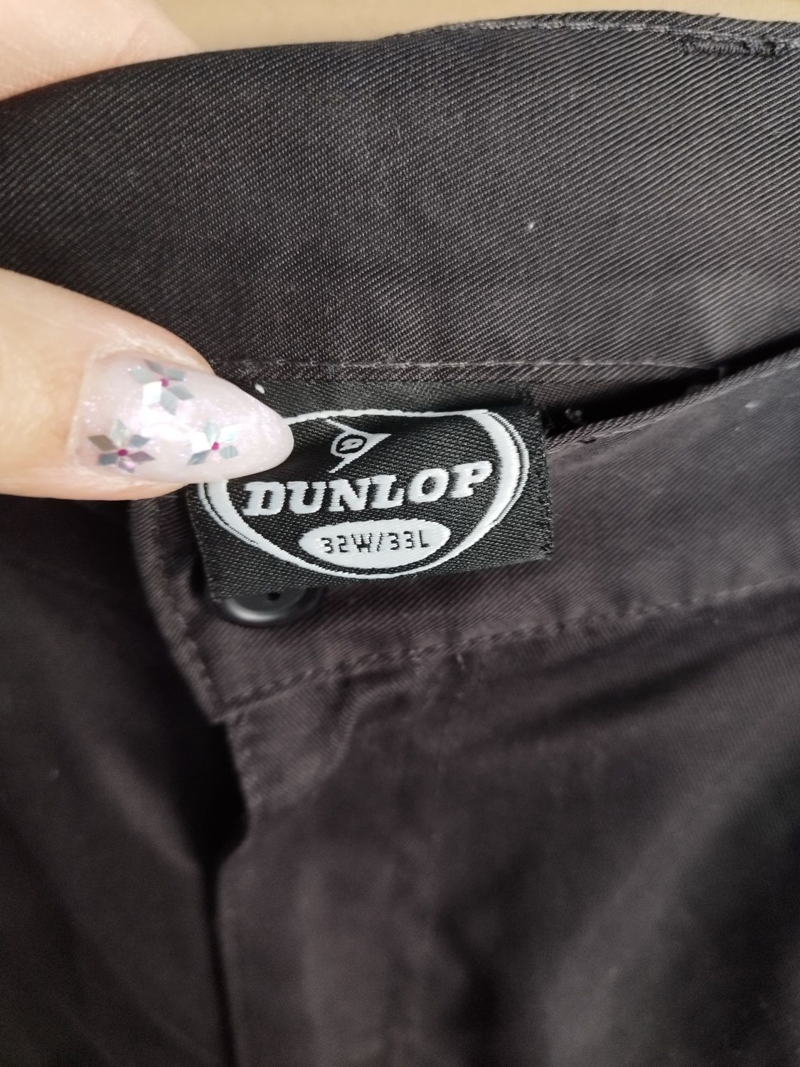 W32 L33 Dunlop czarne spodnie chinosy