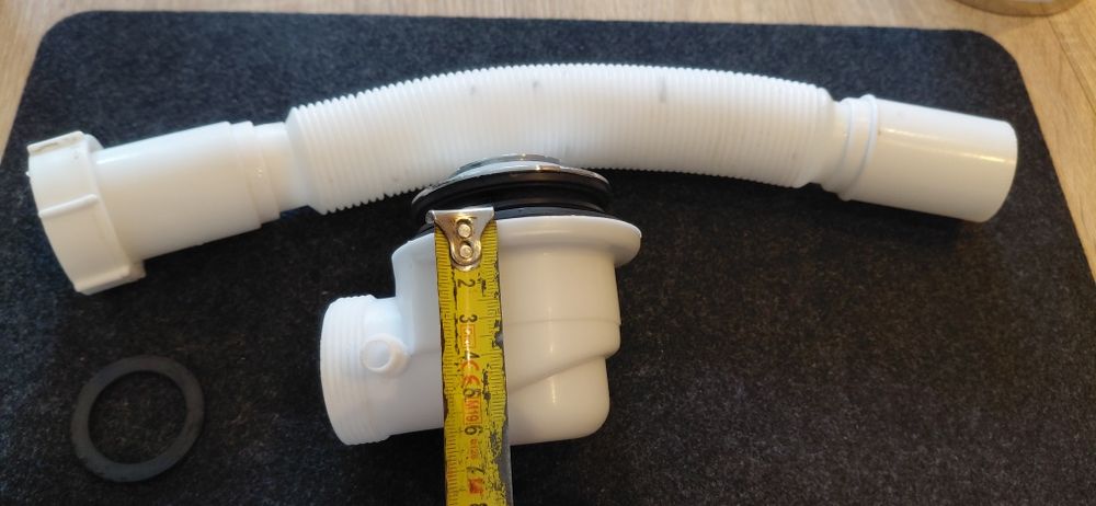 Syfon do brodzika, wanny z klikiem klik klak + wąż elastyczny