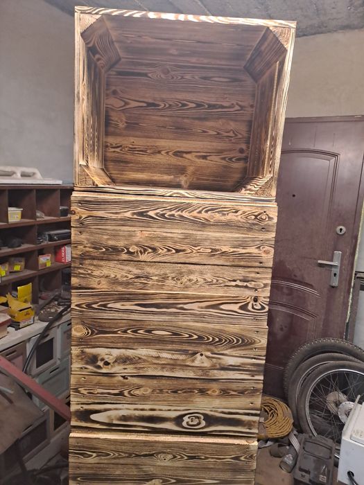 Skrzynka drewniana NUMER-2 opalana szlifowana 50×40×31