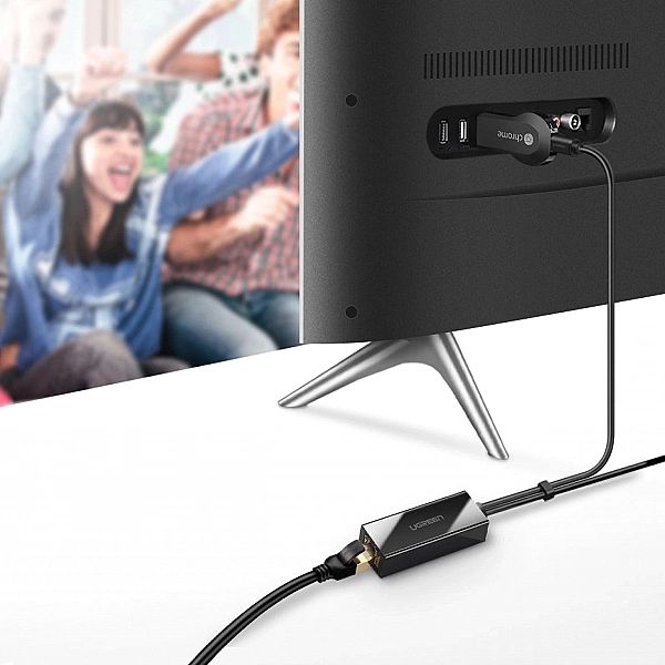 Ugreen zewnętrzna karta sieciowa micro USB 100Mbps do Chromecast 1m cz