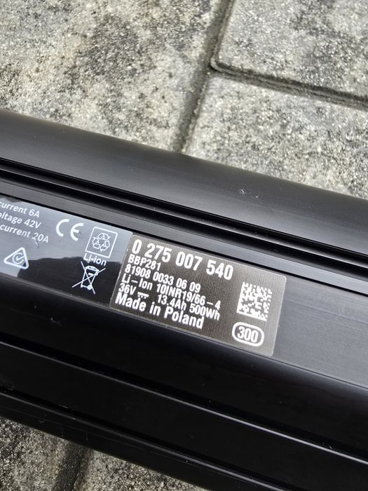 Bateria Akumulator BOSCH POWERTUBE 500Wh pionowa 102 cykle 91% sprawno