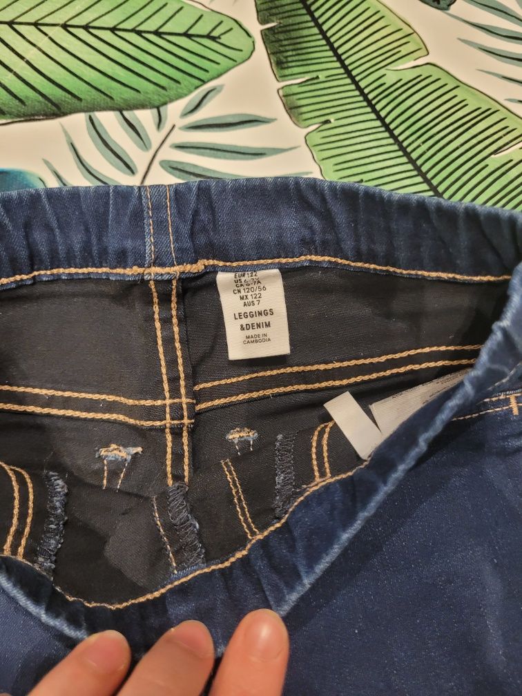 H&M jeansowe leginsy r.122cm (6-7lat)