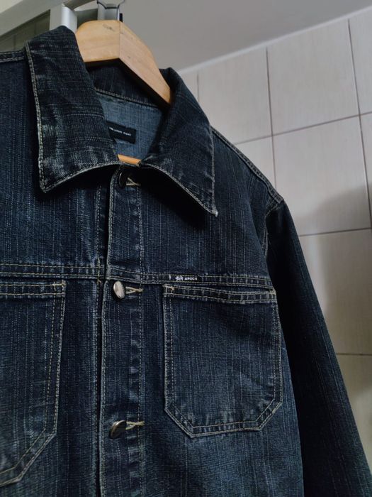 bluza kurtka Apock XL vintage ciemna granatowo czarna siwa jeansowa dż