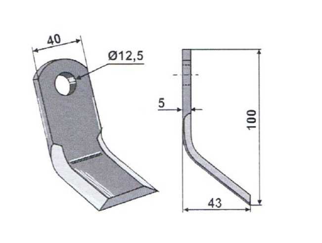 Nóż, noże Y PAL-06 do kosiarki bijakowej Geo EFG EF AGL Mower boxer