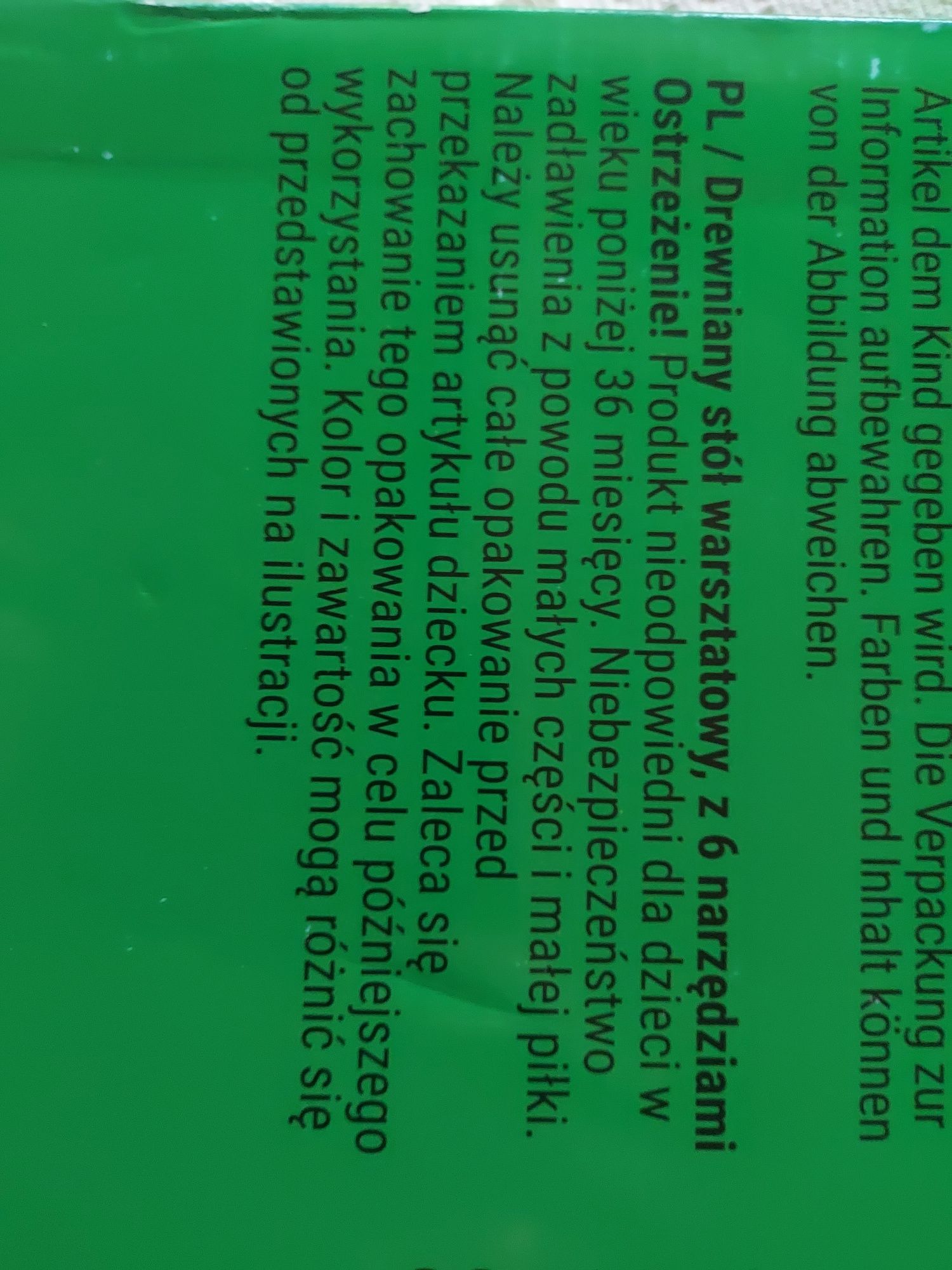 Mini Matters Toys. Drewniany stół warsztatowy z 6 narzedziami