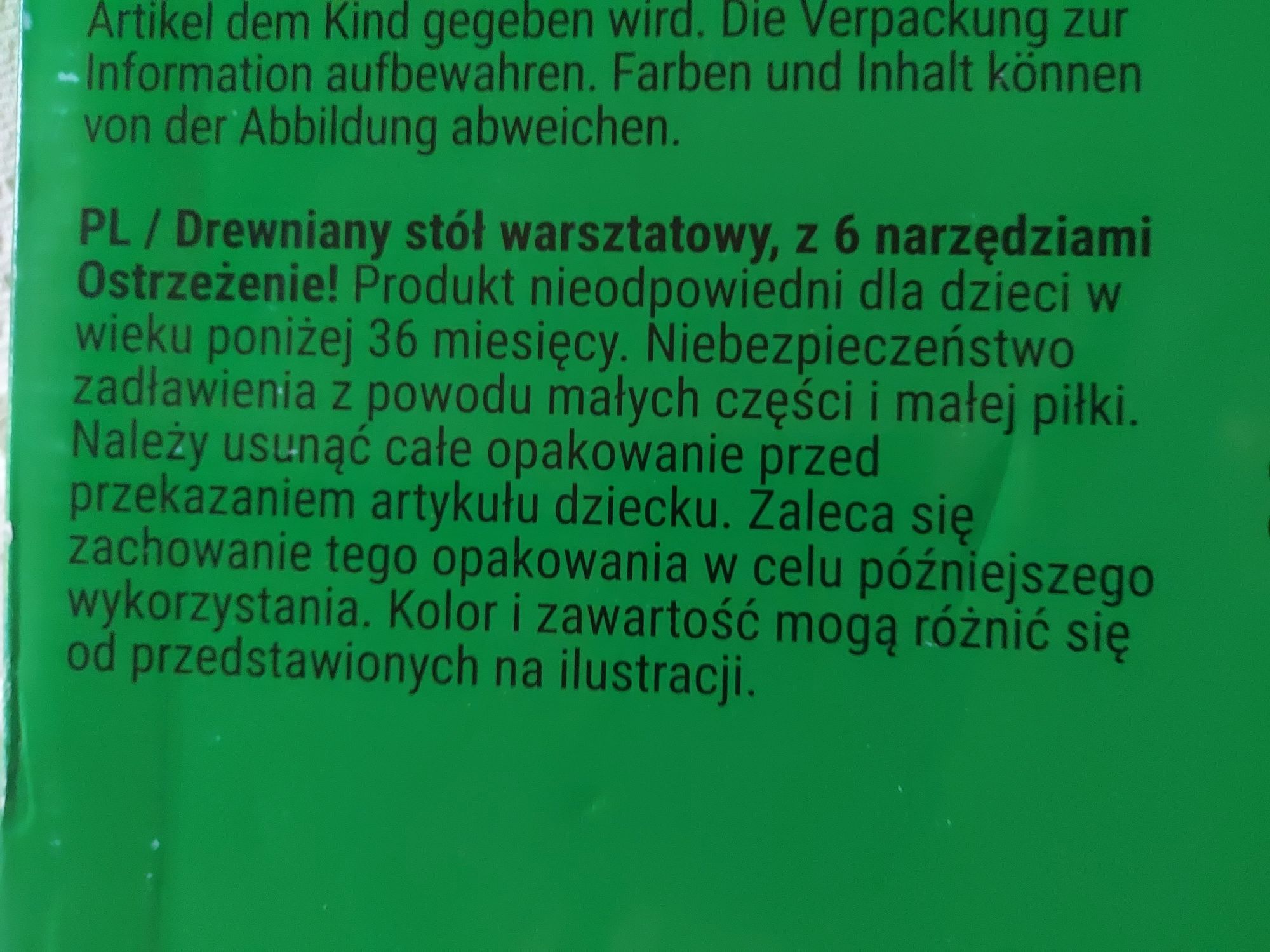 Mini Matters Toys. Drewniany stół warsztatowy z 6 narzedziami