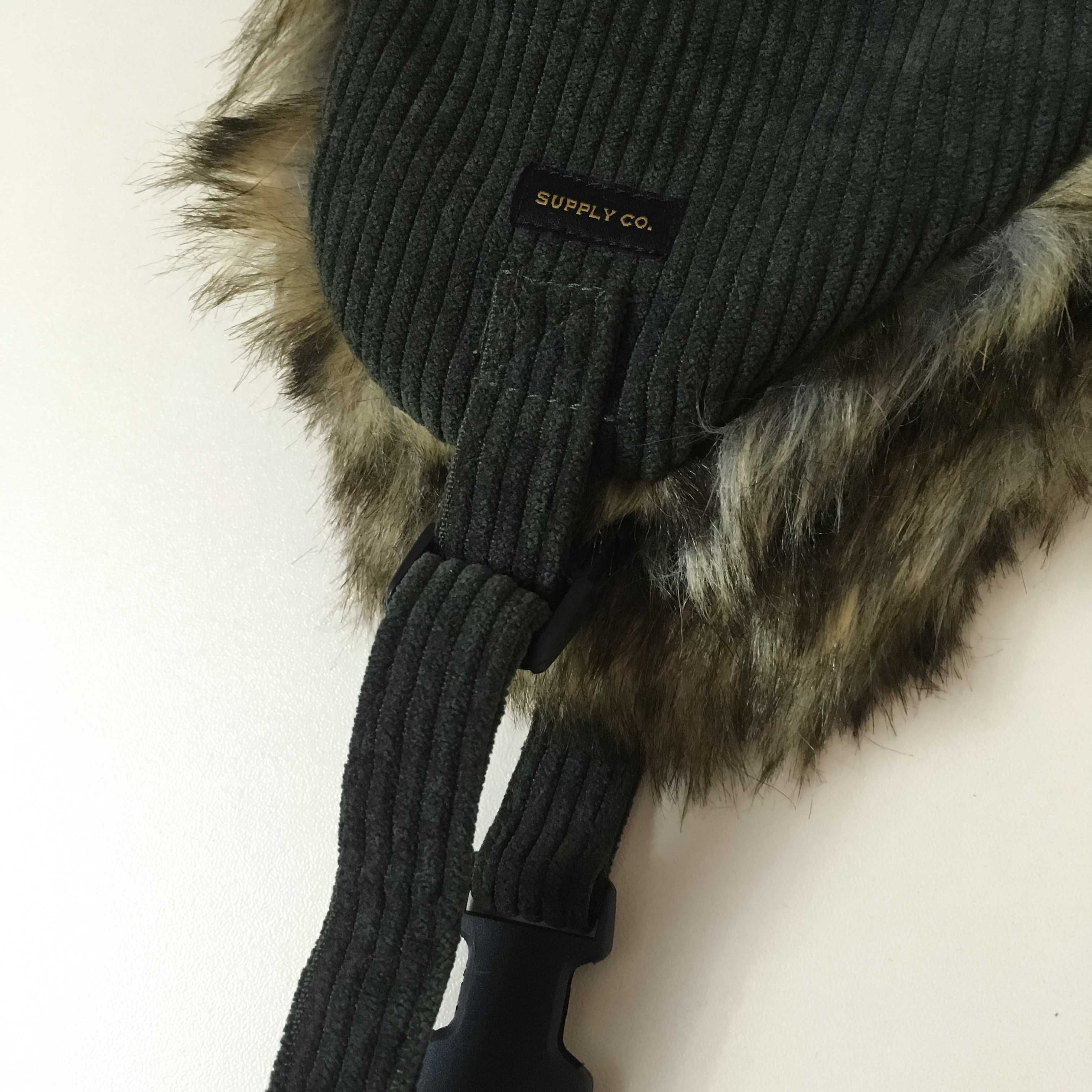 Supply co. вельветовая шапка с мехом хаки
