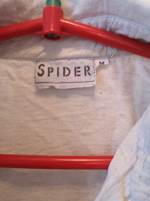 SPIDER luźna koszula vintage z domieszką lnu kremowa r. M / over size