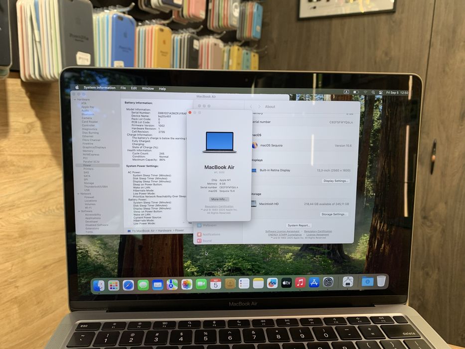 Ноутбук MacBook Air 13 2020 M1 8/256Gb Space Gray 86% Магазин Гарантія