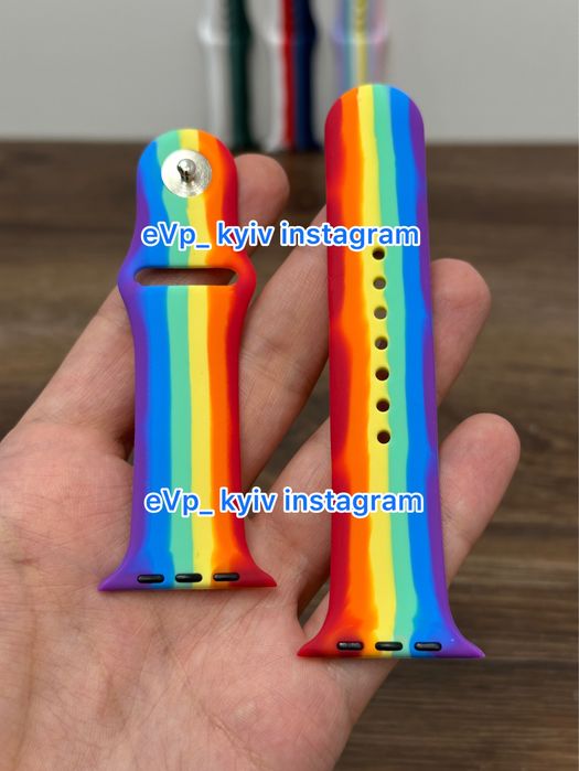 Ремінець браслет Apple Watch 42/44/45mm Ремешок епл вотч Rainbow