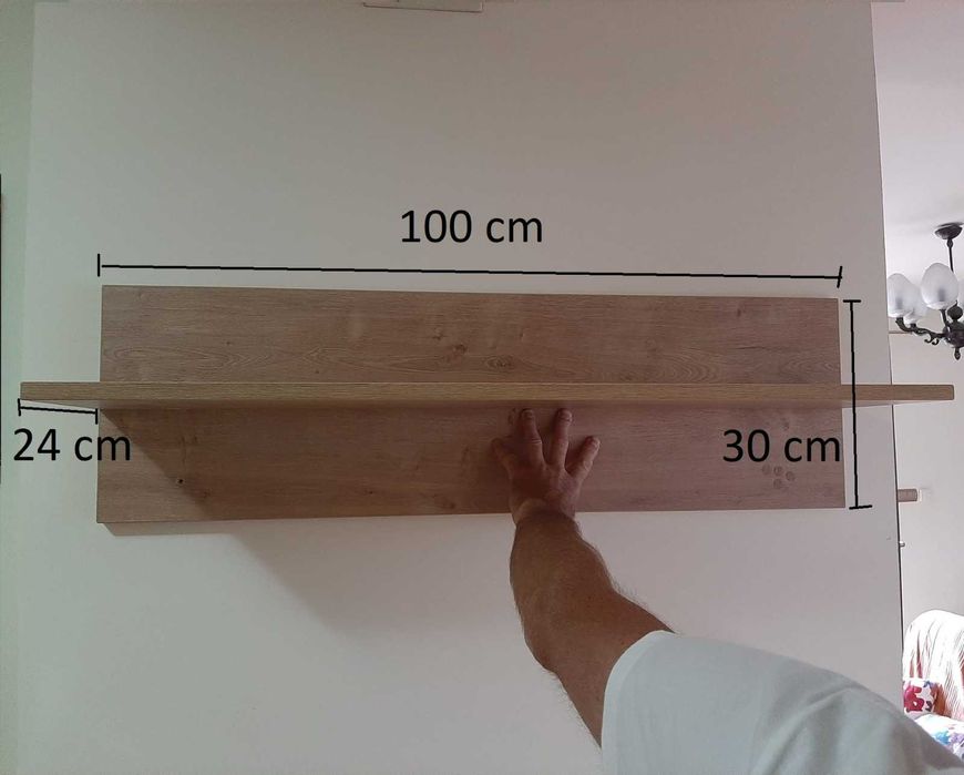 Półka otwarta wisząca (Dąb Sonoma) - stan idealny, używana