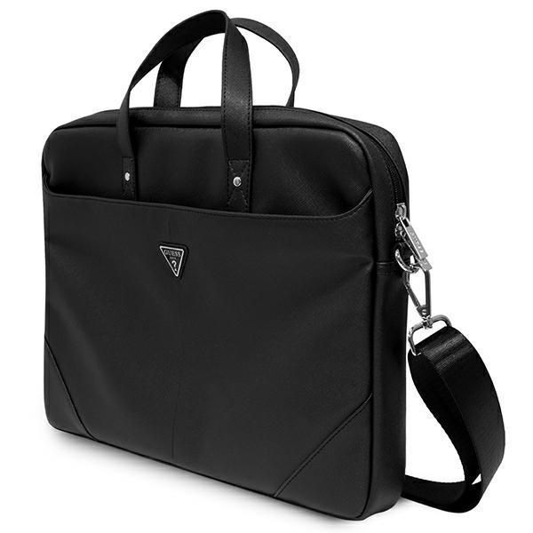 Guess Torba Gucb15Psatlk 16" Czarny/ Black Saffiano Triangle Logo