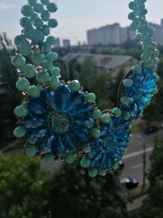 Намисто жіноче блакитне