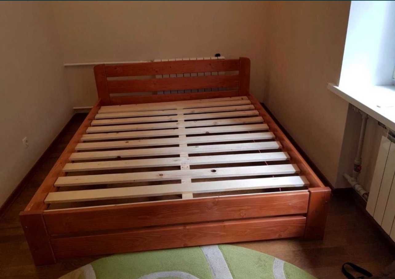 кровать полуторка натуральная деревянная 120*200 Карпатская сосна