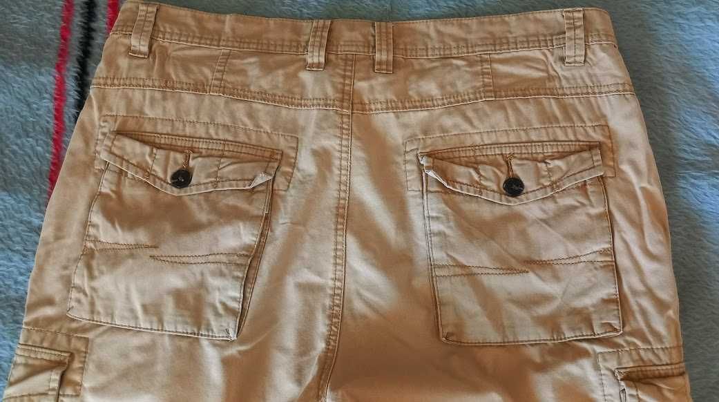 MEN'S Cargo spodenki*36*dł.74_44/pas 96cm 7 kies.