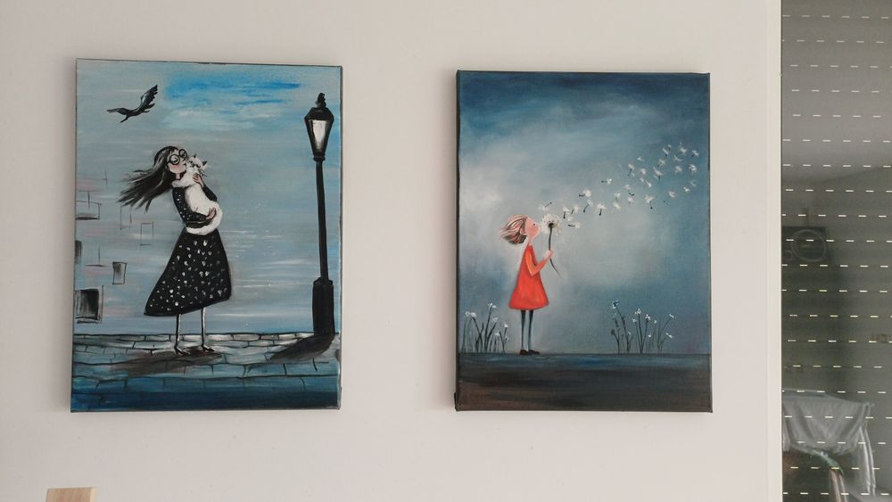 Obraz Olejny 30x40 Seria ,,Moments"Prezent Święta Ozdoby Ręcznie Malow