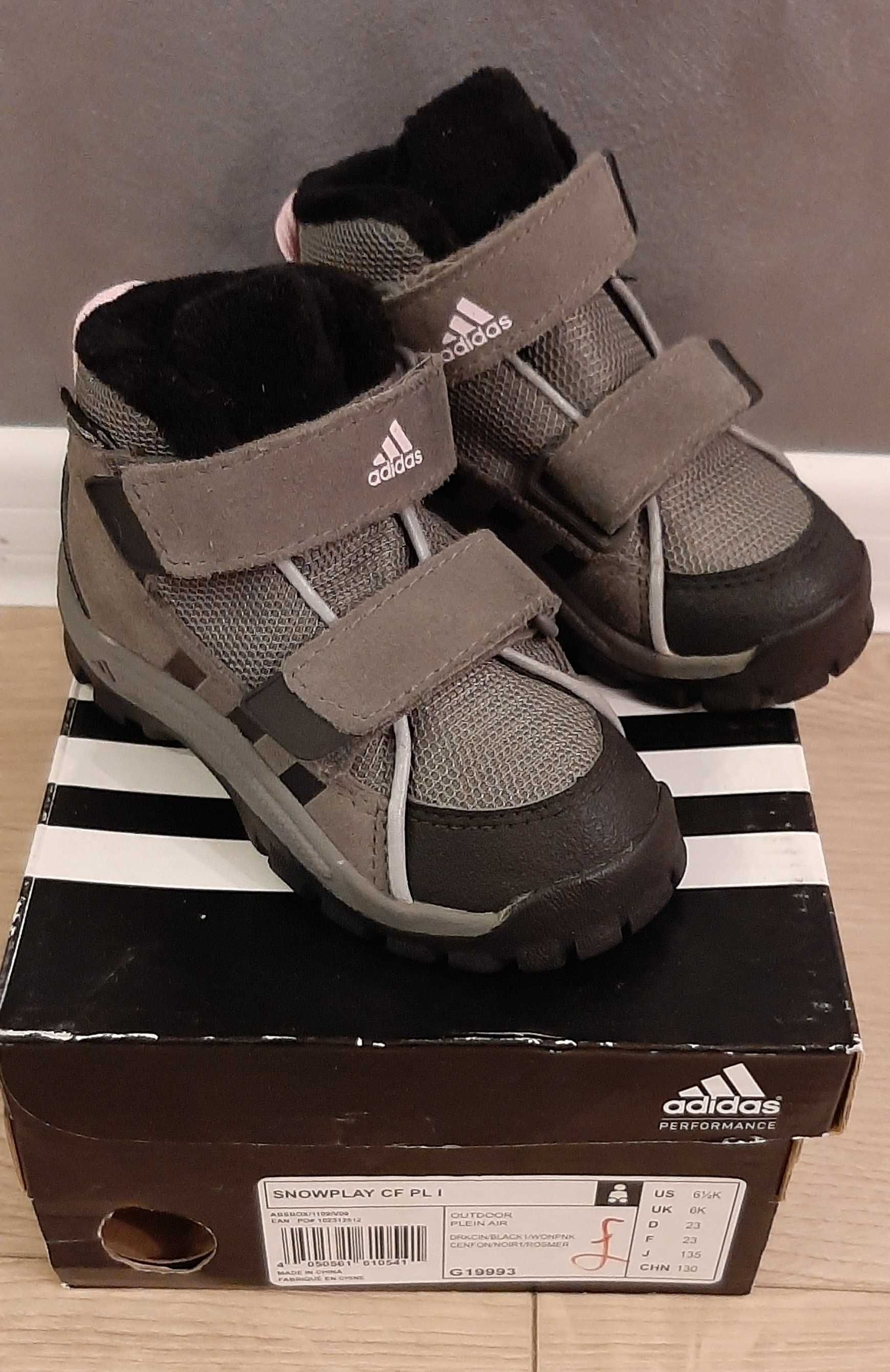Buty niemowlęce dziecięce ocieplane adidas Snowplay rozmiar 23
