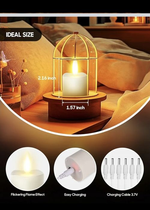 6 sztuk świeczek typu tealight LED do ponownego ładowania, z pilotem