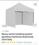 Mocny namiot handlowy pawilon ogrodowy imprezowy ekspresowy 2x2m biały