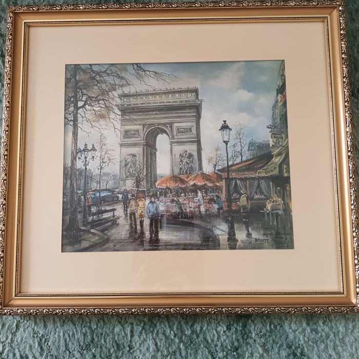 Duży obraz w ramie za szkłem PARYŻ