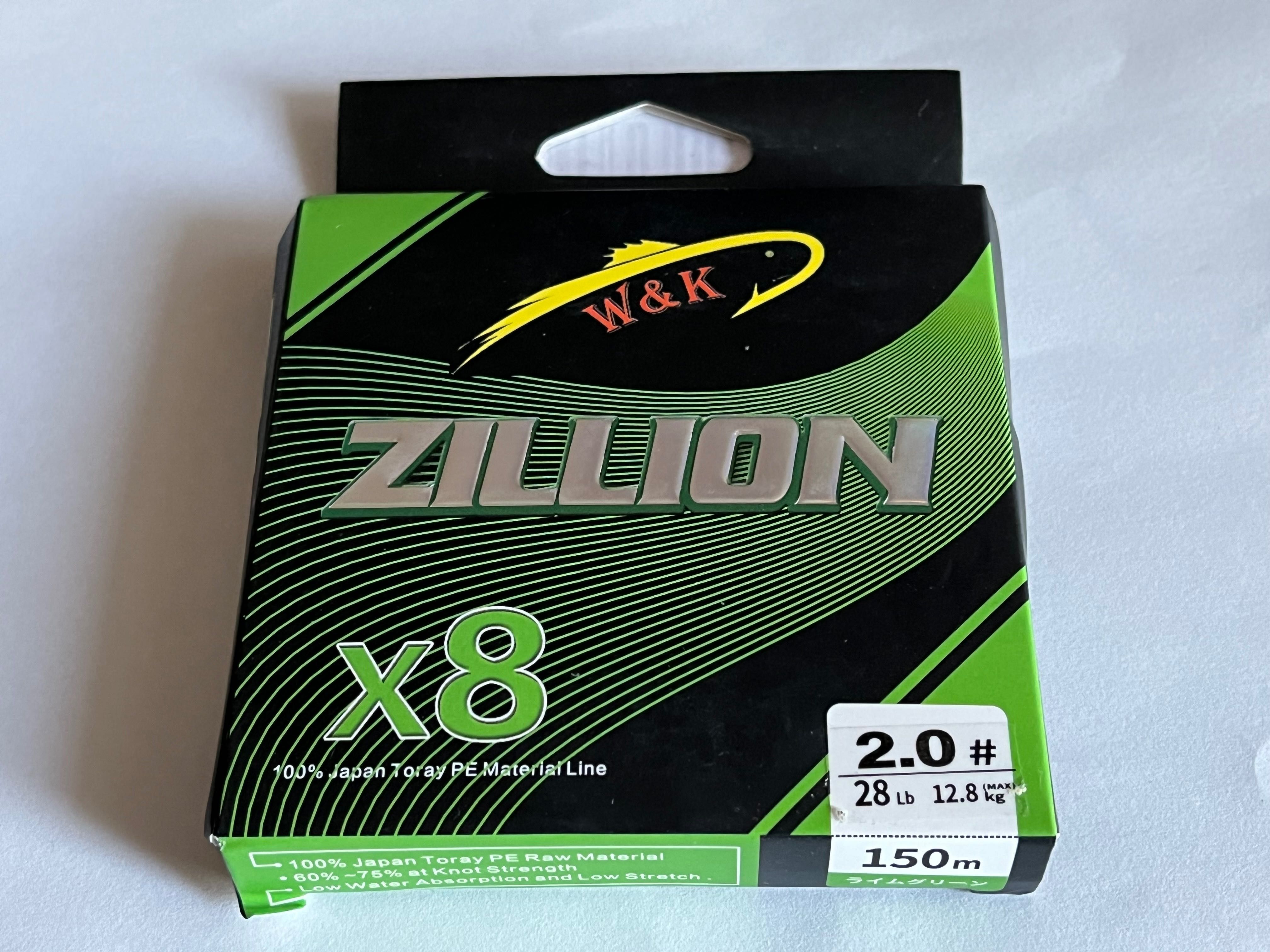 Super mocna Plecionka ZILLON x8 - 150m/28LB/#2.0/0.235/12,8kg.