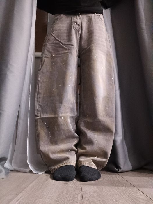 джинсы бегги баллоны серые