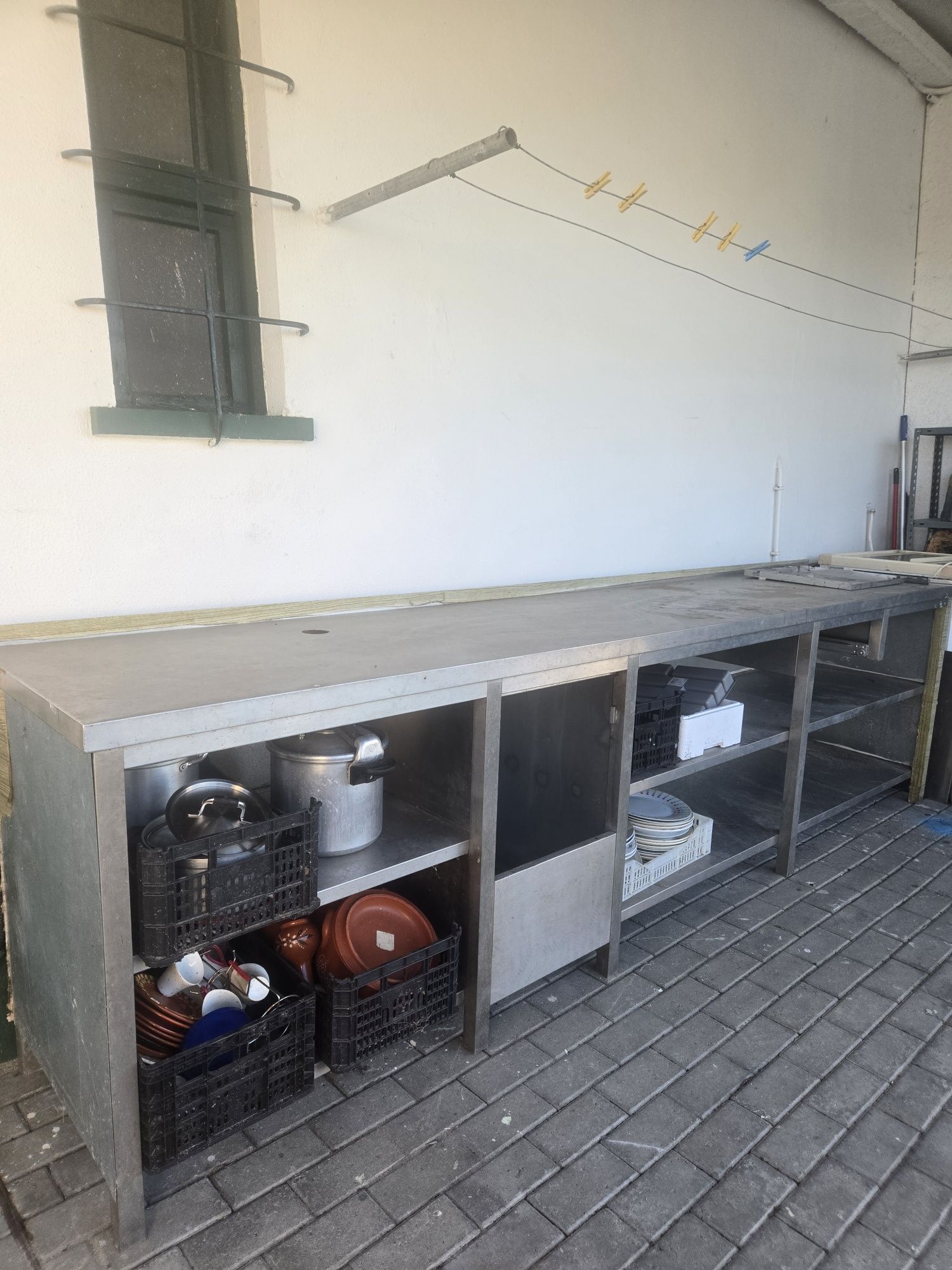 Balcão inox 3 metros