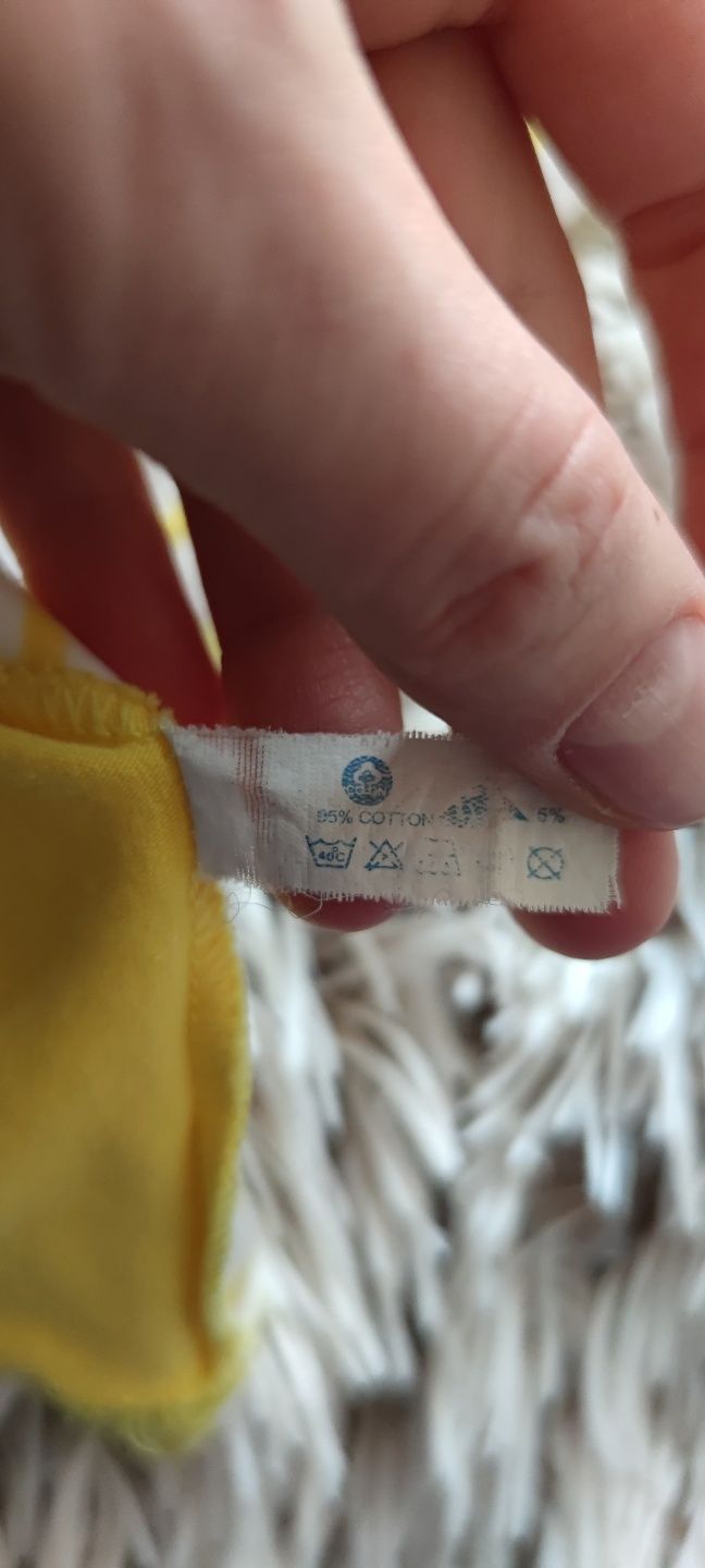 Top bluzka koszulka XS/S żółta w białe paski bawełna z elastanem y2k