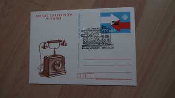 Stara kartka pocztowa 1985 telefon Łódź
