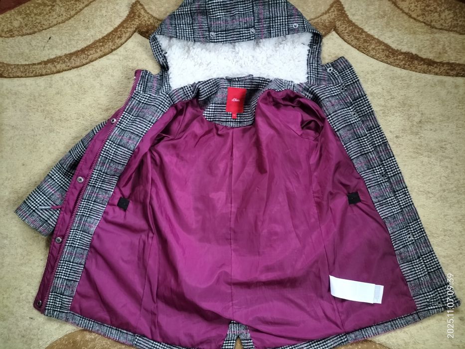 вовняне картате пальто для дівчинки S.Оliver на 5 років