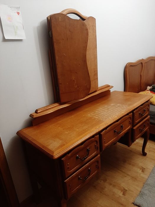 Toaletka z lustrem dębowa Ludwik