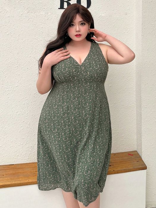 Sukienka Letnia W Kwiaty Boho Rozkloszowana Midi Casual Dazy 3Xl 46