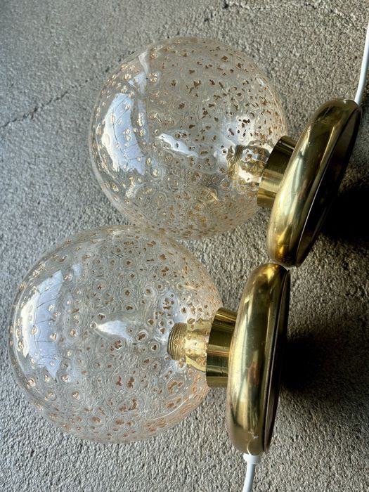 Dwie złote Lampki Kule Saku Luchten by Helena Tynell  lata 1960te