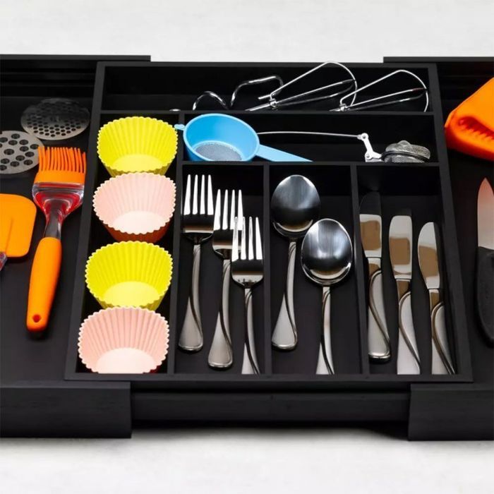 wkład bambusowy do szuflady kinghoff kh-1747 czarny