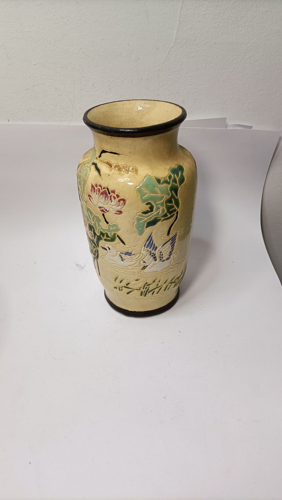 Piękny wazon ceramiczny z metką PRL import
