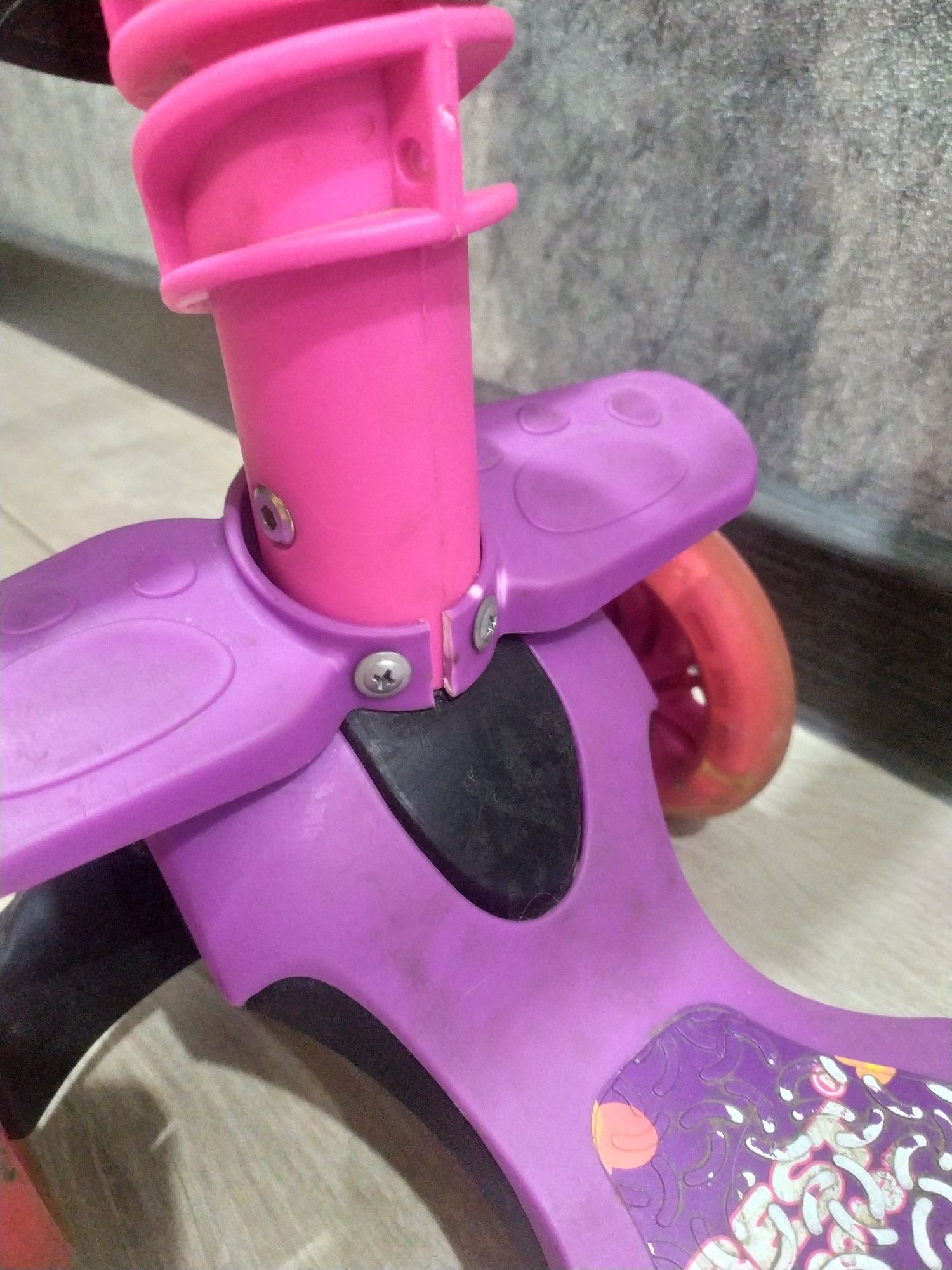 Самокат для дівчинки самокат рожевий фіолетовий 5в1