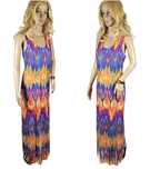 Nowa kolorowa długa sukienka maxi frędzle 36,S/38,M boho BonPrix lato