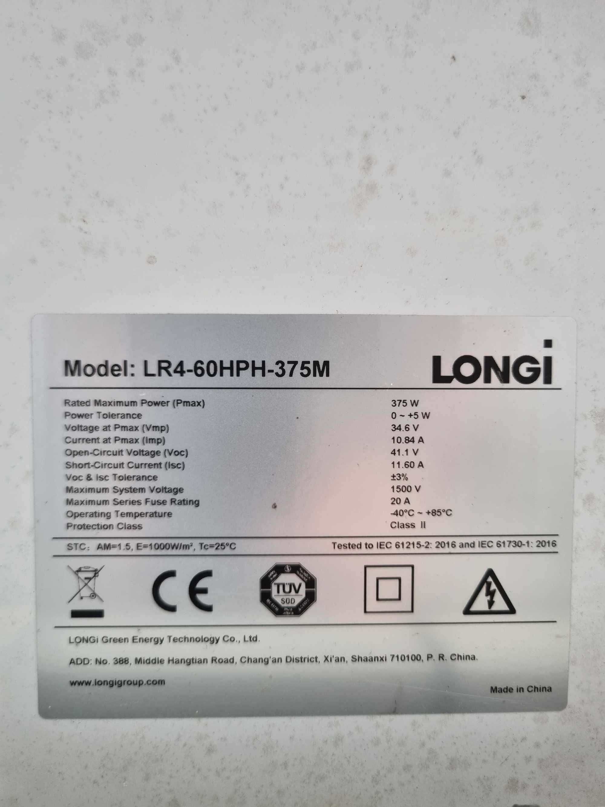 Paineis Fotovoltaicos Longi LR4 375W