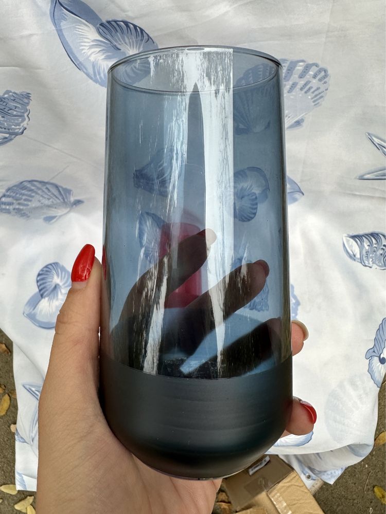 Стакан матовый стеклянный набор стаканов Rakle Matte 490 красный синий