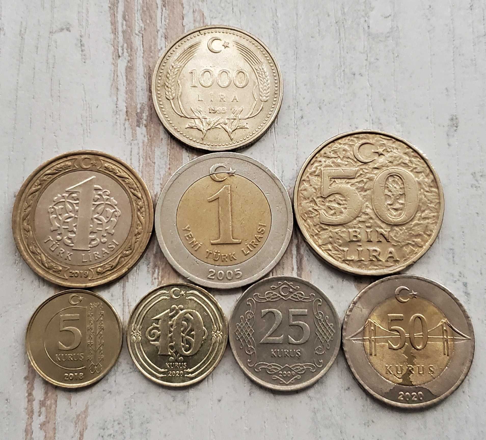 Гроші Туреччини, монети і купюри. Банкноти и монеты. Деньги Турции
