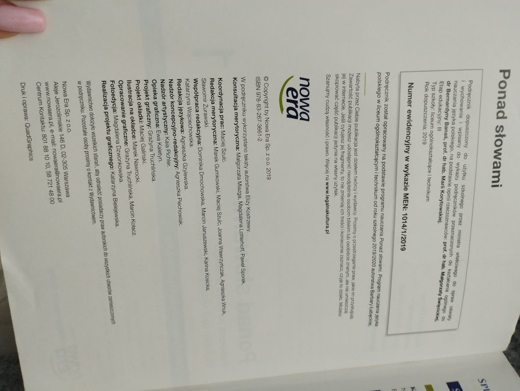 podręcznik ponad słowami 1.1 liceum i technikum