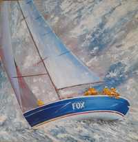 Картина "Яхта, шторм"