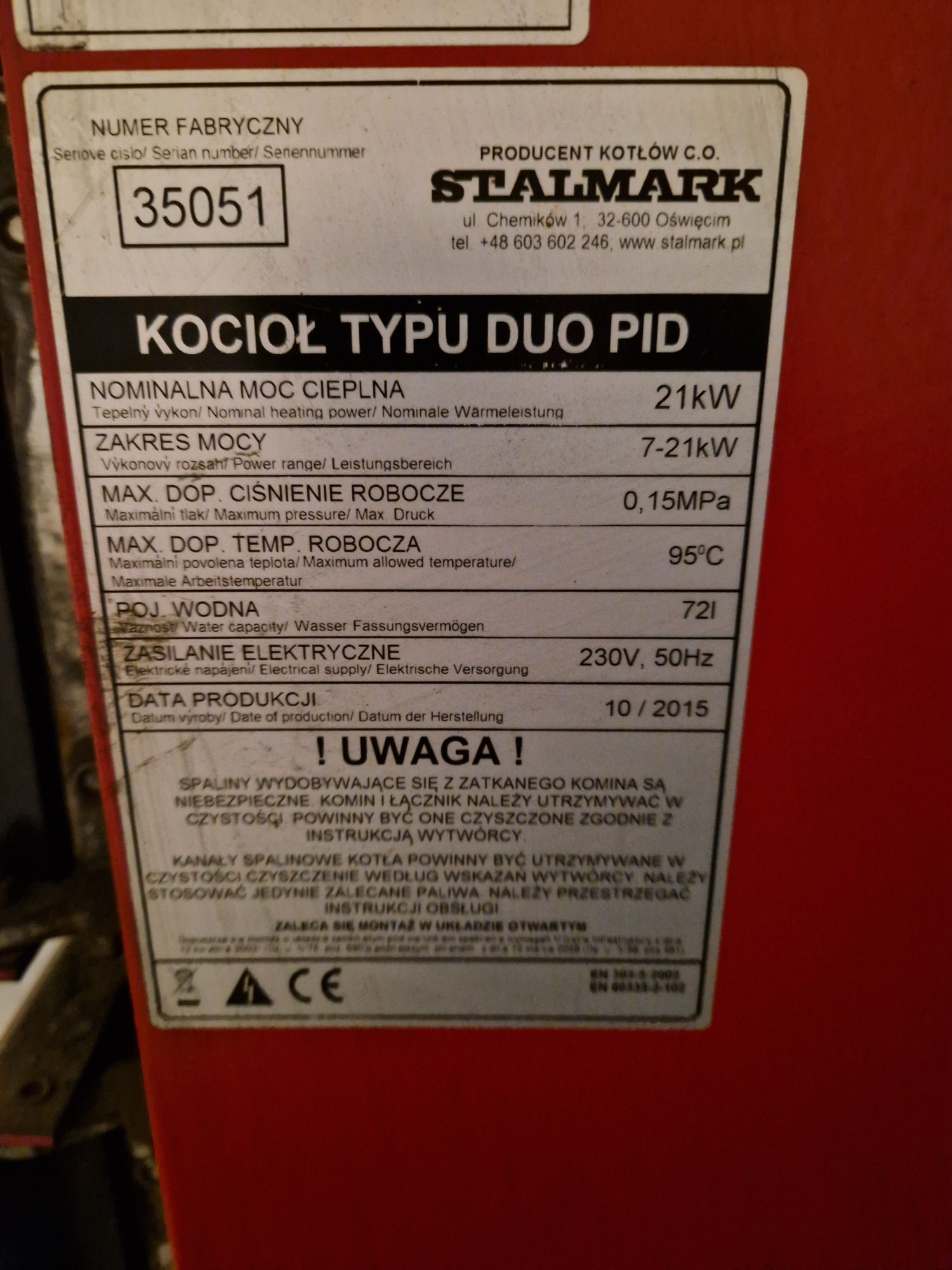 Części Piec Stalmark DUO PID 21 kW