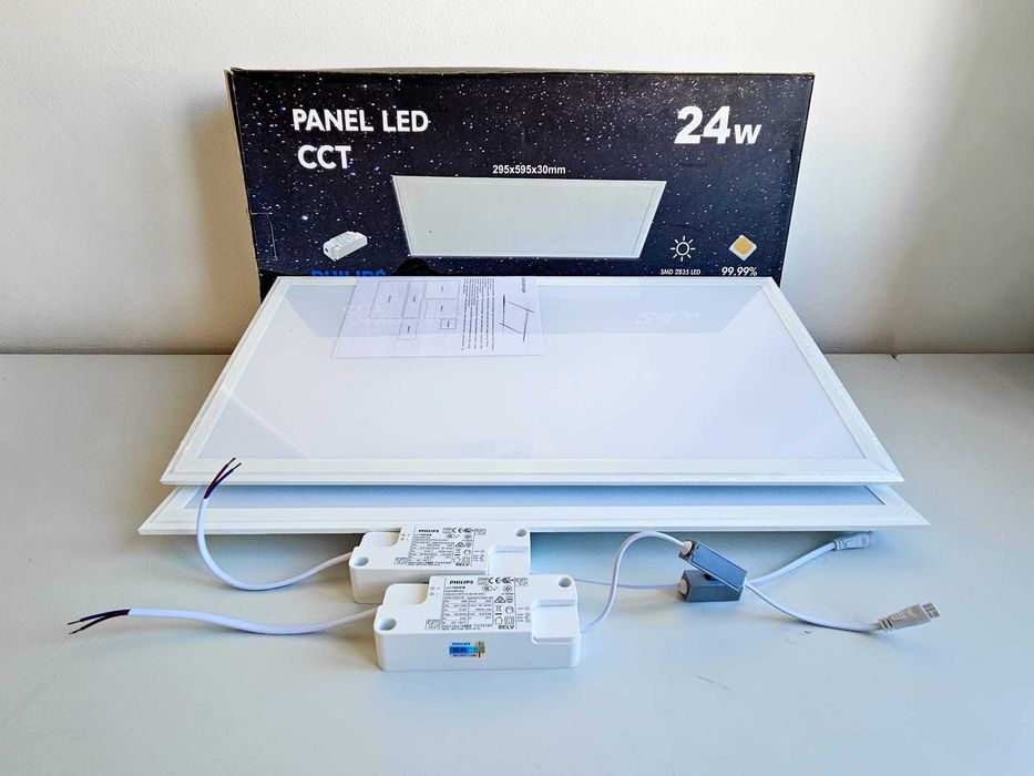 2x Painel LED CCT 24W 60×30cm com driver Philips Certadrive — NOVOS