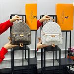Рюкзак маленький коричневый белый женский Louis Vuitton  Луи Витон