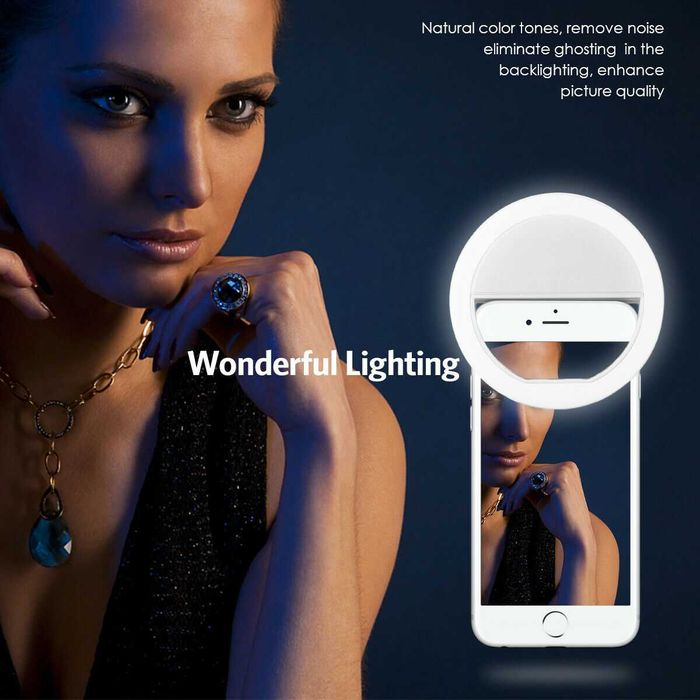 Ring Led anel para smartphone tablet portátil 9cm 3 níveis de luz